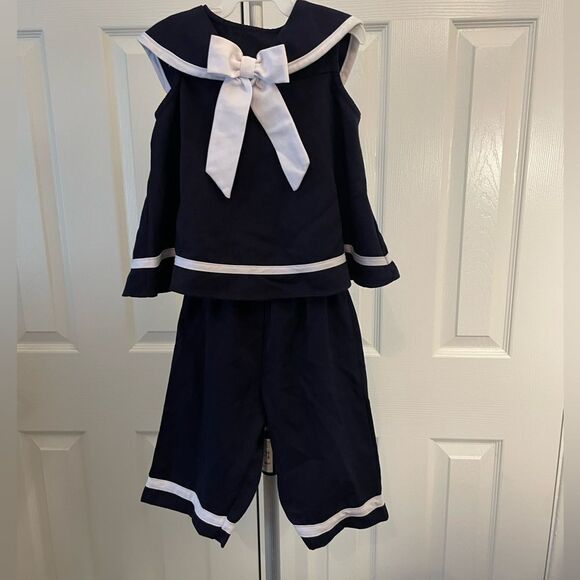 Rare Editions Navy and White Sailor Outfit Size 18 months - Picture 1 of 5